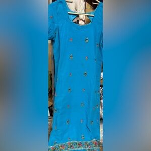 Embroidered Turquoise Punjabi Salwar Suit